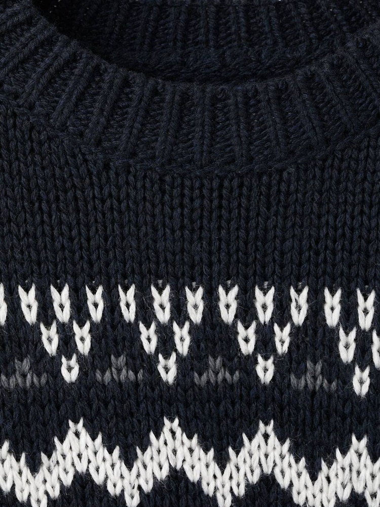 Mango Blue Fair Isle Knitted Jumper - Image 3 of 3