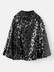 Mango Black Cape Sequin Poncho - Image 1 of 3