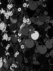 Mango Black Cape Sequin Poncho - Image 3 of 3
