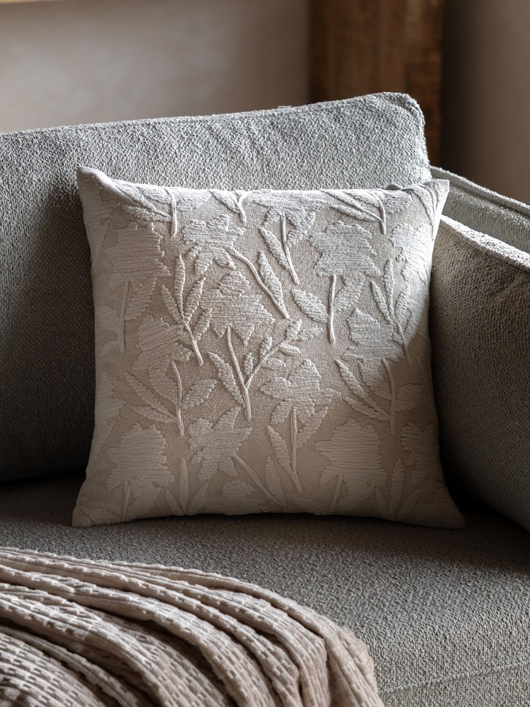 Gallery Home Taupe Eira Floral Cushion - Image 1 of 7
