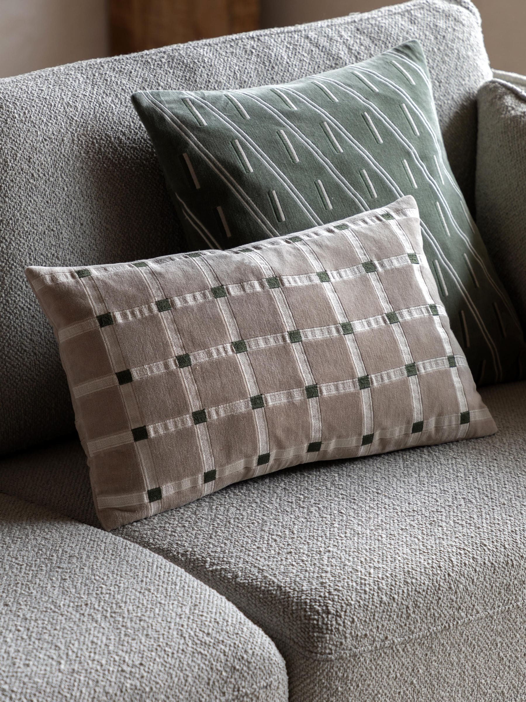 Crossland Grove Velvet Cushion Taupe 300X500mm - Image 3