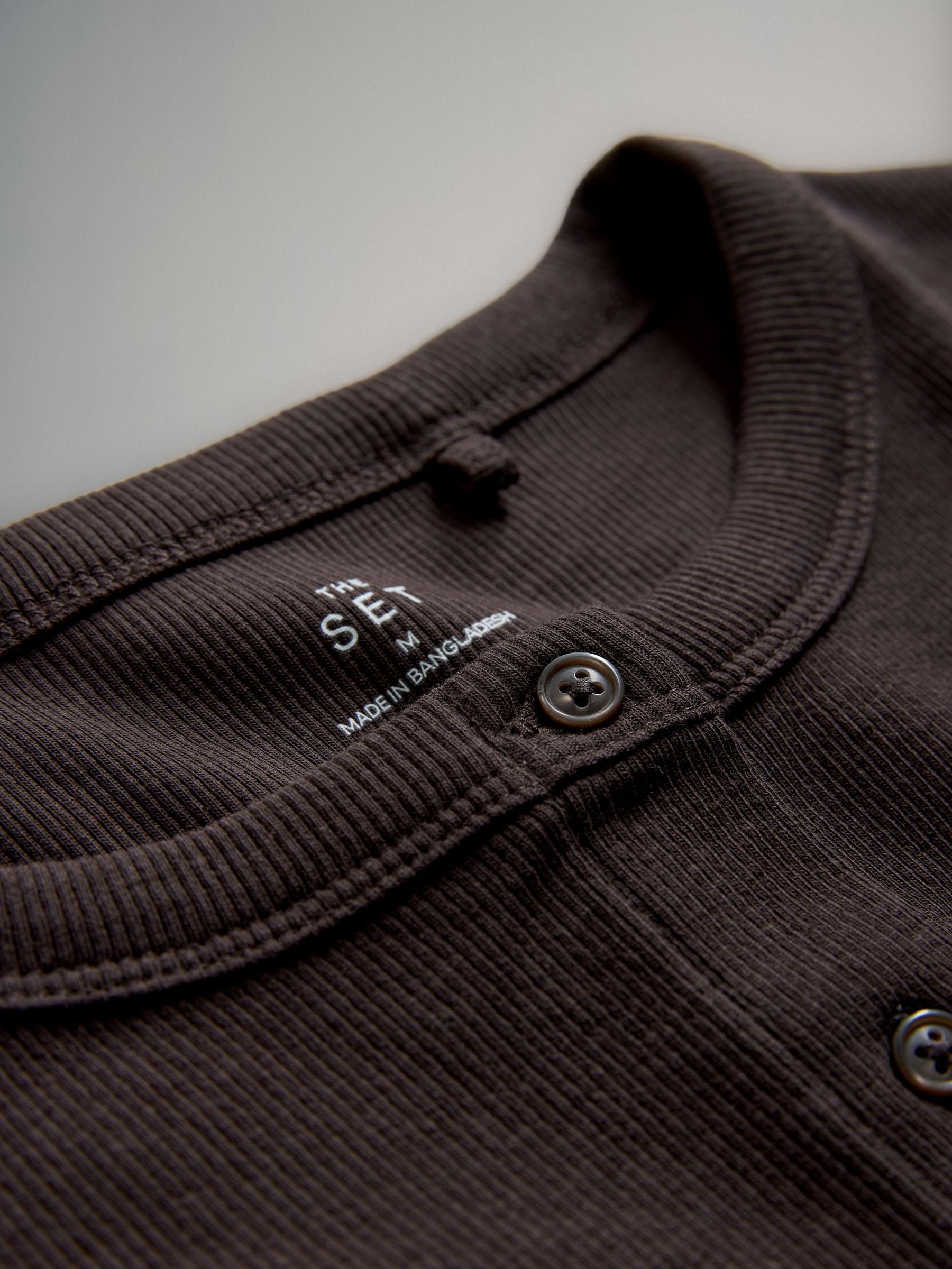 Buy The Set 3 Pack Short Sleeve Button Through Rib T-Shirt Black
