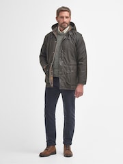 Barbour® Green Durham Wax Jacket - Image 3 of 10