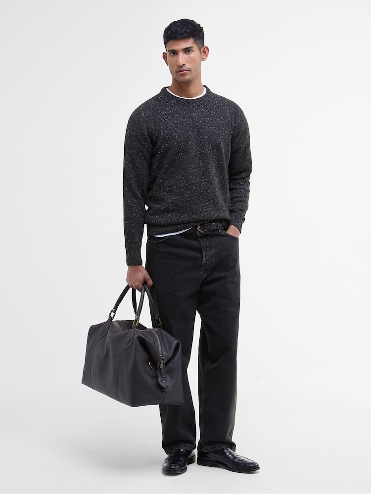 Barbour® Black Essential Tisbury Crew Neck Fog Jumper - Image 2 of 7