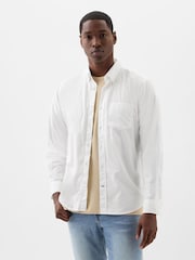 Gap White Stretch Poplin Shirt in Standard Fit - Image 1 of 4
