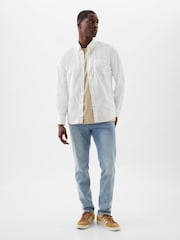 Gap White Stretch Poplin Shirt in Standard Fit - Image 3 of 4