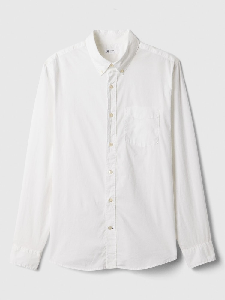 Gap White Stretch Poplin Shirt in Standard Fit - Image 4 of 4 Gap White Stretch Poplin Shirt in Standard Fit - Image 4 of 4