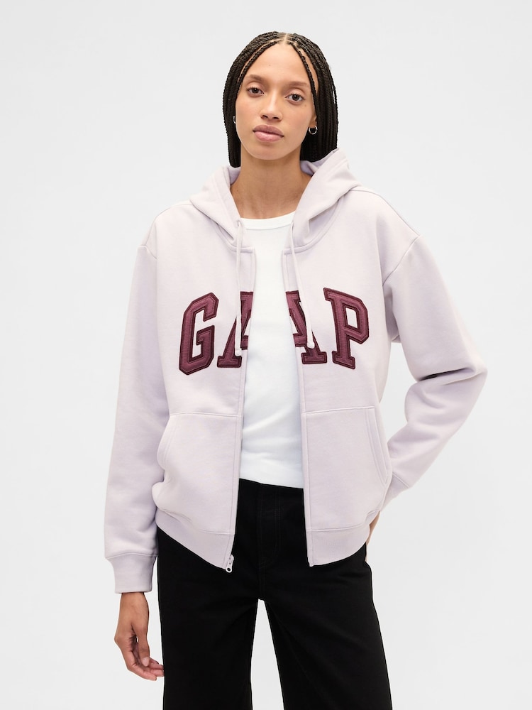 Lila - Gap Relaxed Gap Logo Zip-up Hoodie - Bild 1 von 5