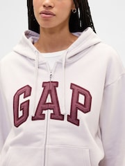 Lila - Gap Relaxed Gap Logo Zip-up Hoodie - Bild 4 von 5