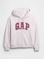 Lila - Gap Relaxed Gap Logo Zip-up Hoodie - Bild 5 von 5