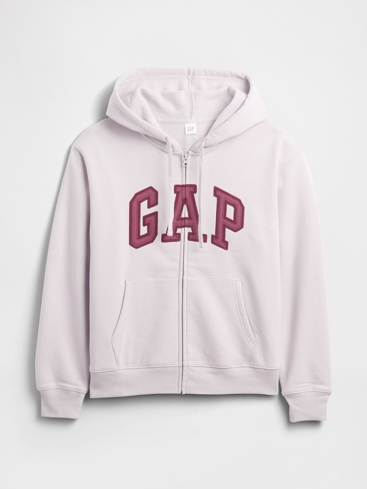 Lila - Gap Relaxed Gap Logo Zip-up Hoodie - Bild 5 von 5
