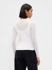 Gap White High-Neck Sheer Top - Image 2 of 4