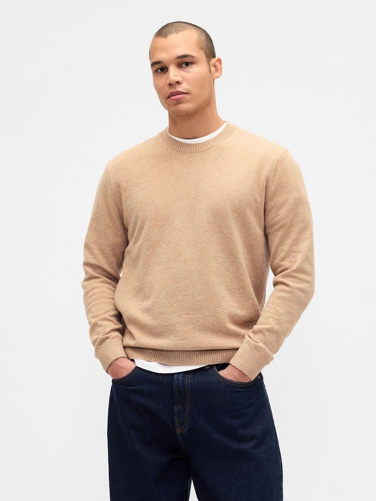 Gap Brown CashSoft Crewneck Jumper - Image 1 of 4 Gap Brown CashSoft Crewneck Jumper - Image 1 of 4
