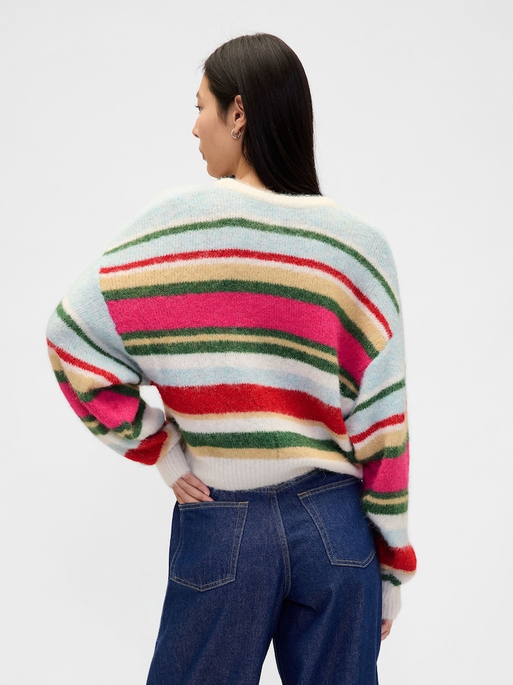 Gap Multi Oversized Fuzzy Crew Neck Jumper - Image 2 of 4 Gap Multi Oversized Fuzzy Crew Neck Jumper - Image 2 of 4