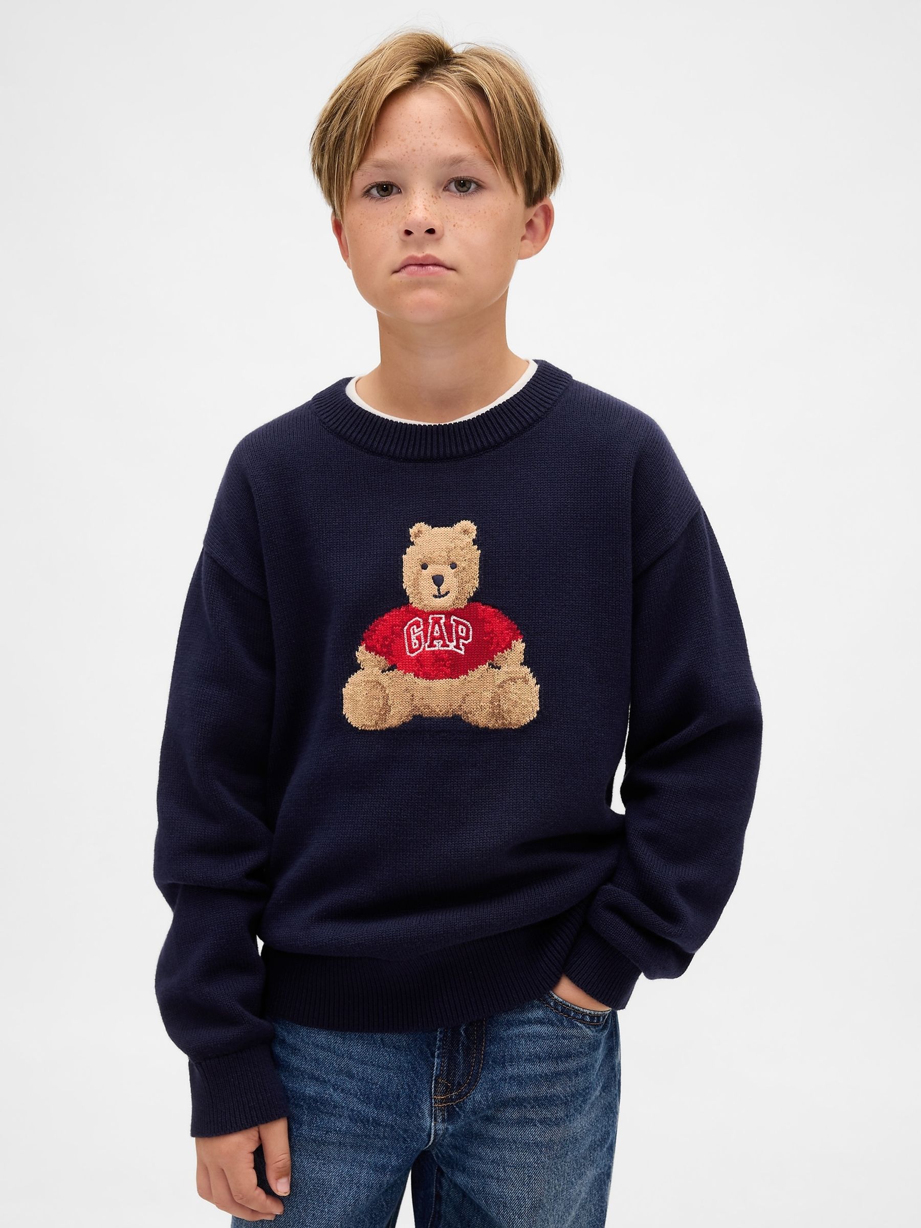 Buy Gap Navy Blue Brannan Bear Relaxed Jumper (4-13yrs) (4-13yrs