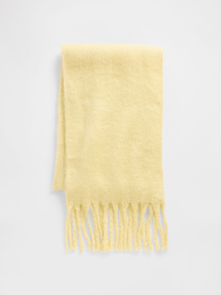 Gap Yellow Brushed Fringe Scarf with Wool - Image 4 of 4 Gap Yellow Brushed Fringe Scarf with Wool - Image 4 of 4