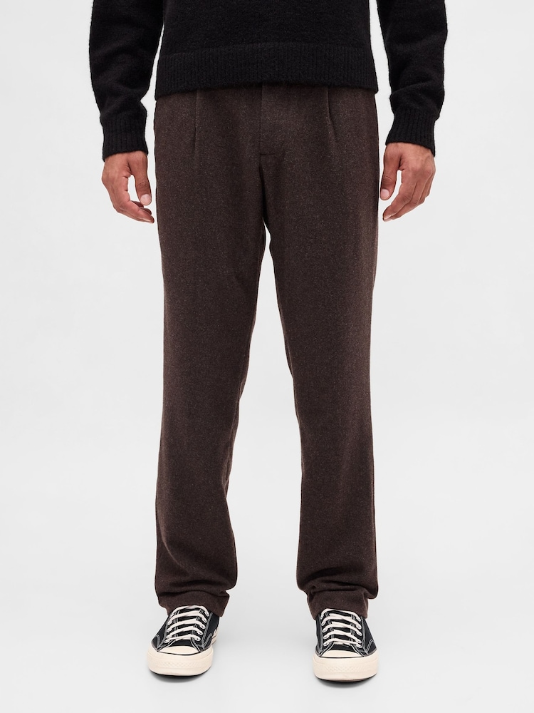 Gap Brown Wool-Blend Relaxed Straight Trousers - Image 1 of 5 Gap Brown Wool-Blend Relaxed Straight Trousers - Image 1 of 5