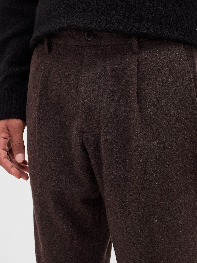 Gap Brown Wool-Blend Relaxed Straight Trousers - Image 5 of 5 Gap Brown Wool-Blend Relaxed Straight Trousers - Image 5 of 5