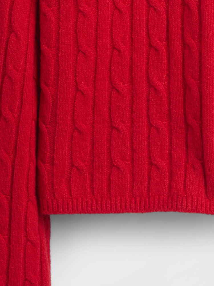 Gap Red CashSoft Oversized Cable-Knit Crew neck Jumper - Image 4 of 4 Gap Red CashSoft Oversized Cable-Knit Crew neck Jumper - Image 4 of 4