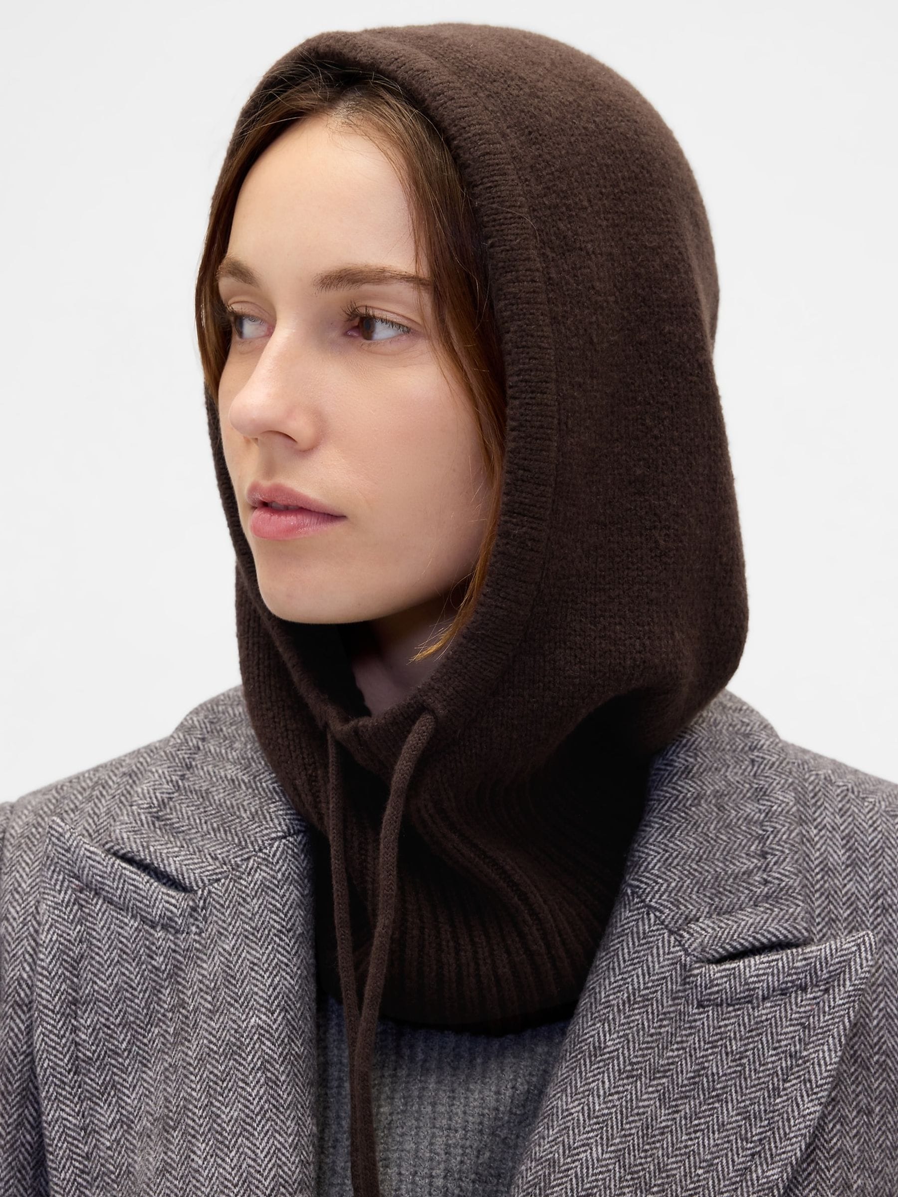 Buy Gap Brown CashSoft Drawcord Knitted Snood Hat from the Next UK