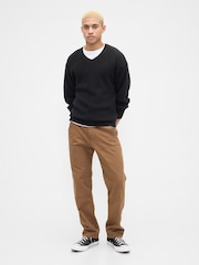 Gap Blue Relaxed Ribbed V-Neck Jumper - Image 3 of 5