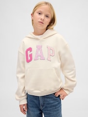 Gap Cream Relaxed Logo Hoodie (4-13yrs) (4-13yrs) - Image 1 of 4