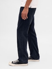 Gap Navy Blue Corduroy Relaxed Straight Trousers - Image 3 of 5
