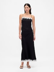 Gap Black Lace Trim Crop Cami - Image 3 of 4
