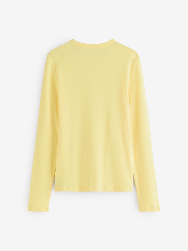 Gap Yellow Essential Ribbed Crew Neck T-Shirt - Image 2 of 4 Gap Yellow Essential Ribbed Crew Neck T-Shirt - Image 2 of 4