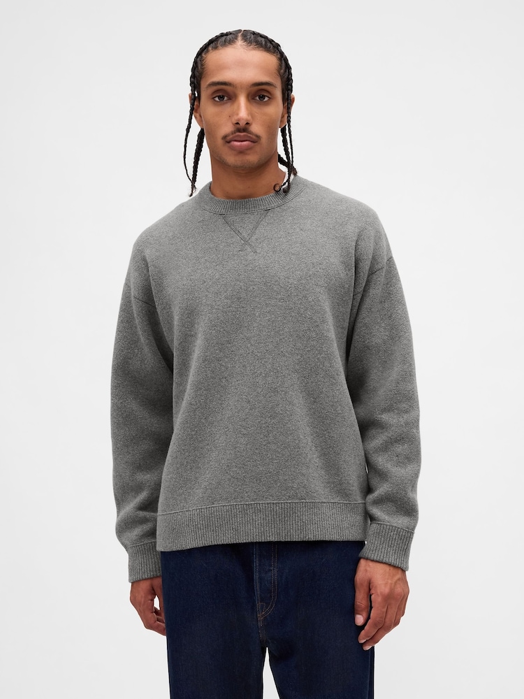 Gap Grey Heavyweight CashSoft Crew Neck Jumper - Image 1 of 4 Gap Grey Heavyweight CashSoft Crew Neck Jumper - Image 1 of 4