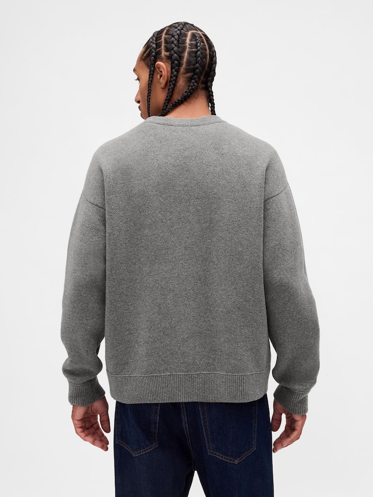 Gap Grey Heavyweight CashSoft Crew Neck Jumper - Image 2 of 4 Gap Grey Heavyweight CashSoft Crew Neck Jumper - Image 2 of 4