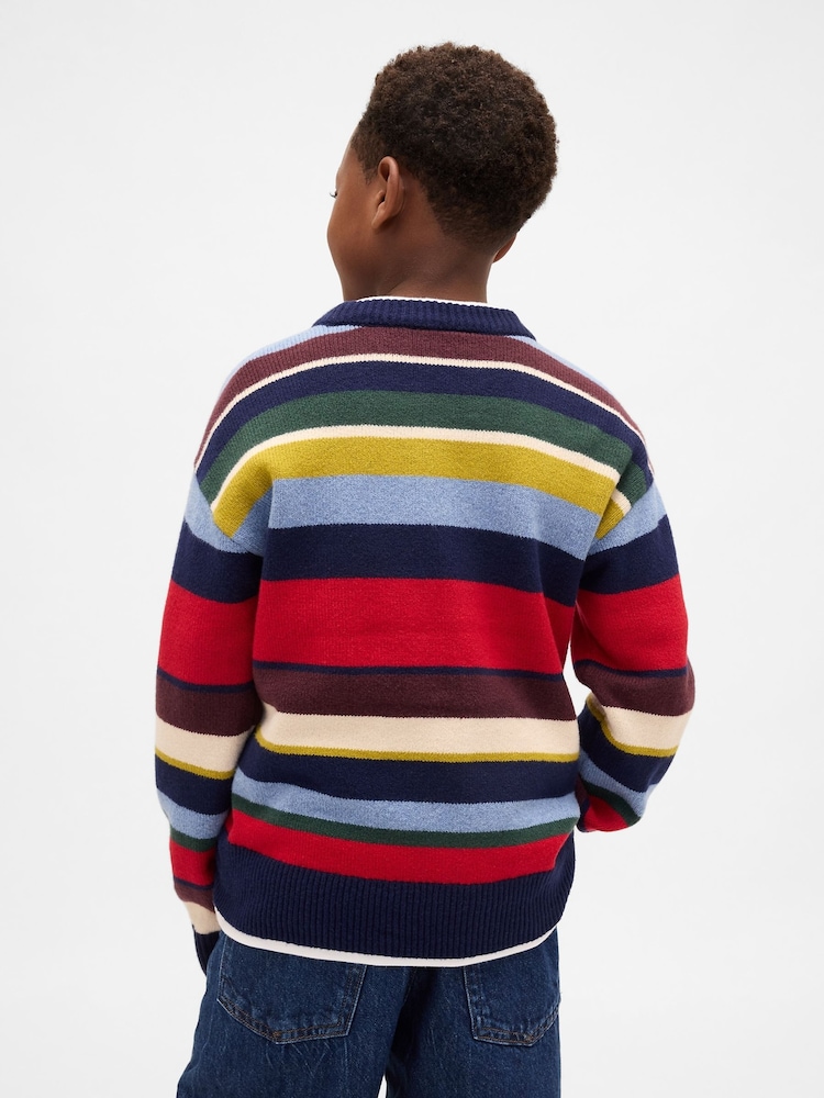 Gap Multi CashSoft Relaxed Crew Neck Jumper (4-13yrs) (4-13yrs) - Image 2 of 5 Gap Multi CashSoft Relaxed Crew Neck Jumper (4-13yrs) (4-13yrs) - Image 2 of 5