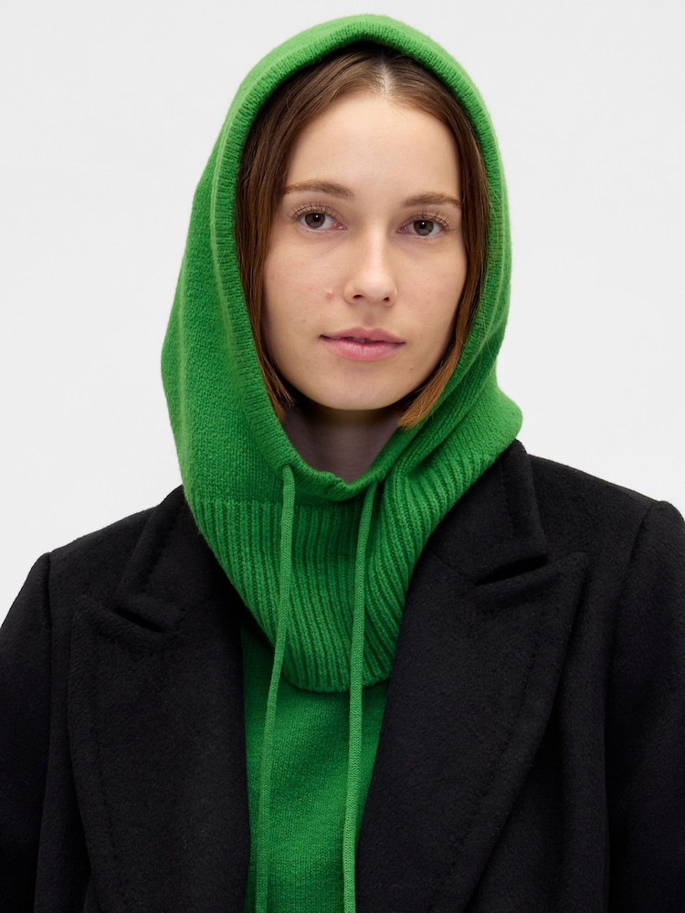 Gap Green CashSoft Drawcord Hood Hat - Image 2 of 2 Gap Green CashSoft Drawcord Hood Hat - Image 2 of 2