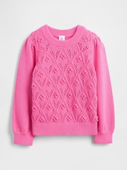 Gap Pink Puff-Sleeve Jumper (6mths-5yrs) - Image 1 of 2