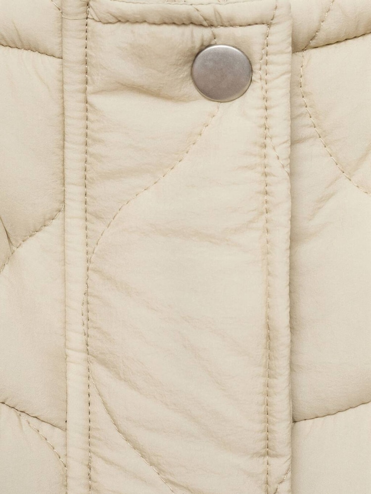 Mango Brown Oversize Quilted Down Anorak - Image 6 of 6