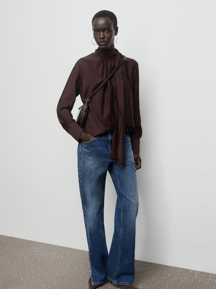 Mango Brown Blouse Stut - Image 1 of 4