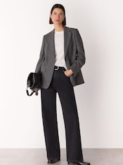 Whistles Grey Herringbone Wool Blend Blazer - Image 3 of 6