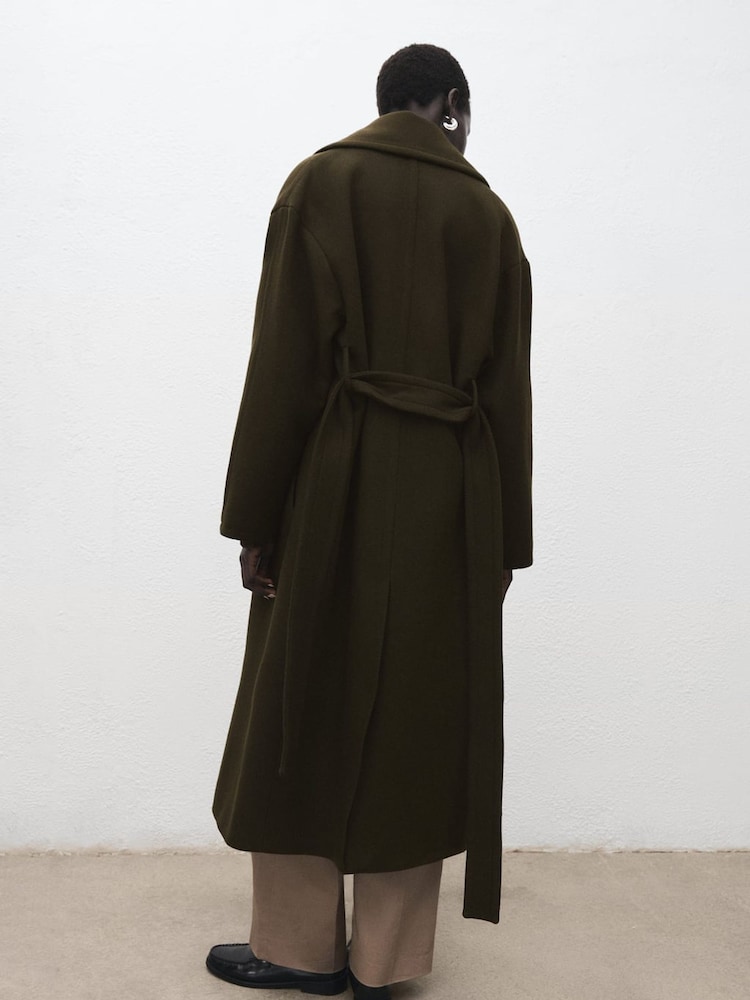 Mango Green Virgin Wool Coat With Belt - Image 2 of 7