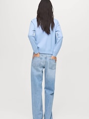 Mango Blue Knitted Cardigan With Diamonds - Image 2 of 6