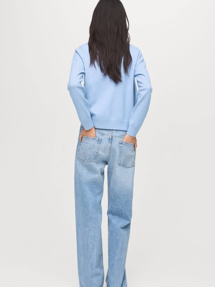Mango Blue Knitted Cardigan With Diamonds - Image 2 of 6