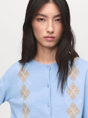 Mango Blue Knitted Cardigan With Diamonds - Image 4 of 6