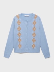 Mango Blue Knitted Cardigan With Diamonds - Image 5 of 6
