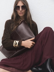 Mango Dark Brown Shopper Bag - Image 1 of 4