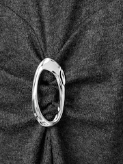 Mango Black Ring Detail Ruched Long Sleeve Maxi Dress - Image 5 of 6