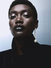 Mango Black Double Breasted Velvet Jacket - Image 4 of 6