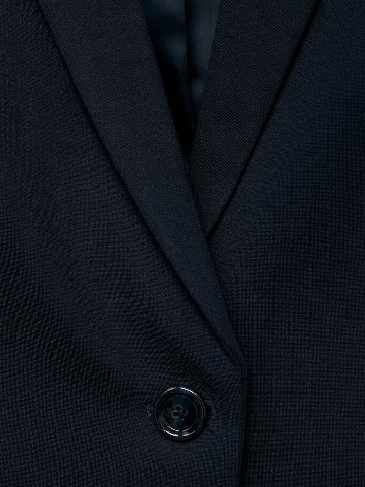 Mango Blue Fitted Suit Jacket - Image 6 of 6