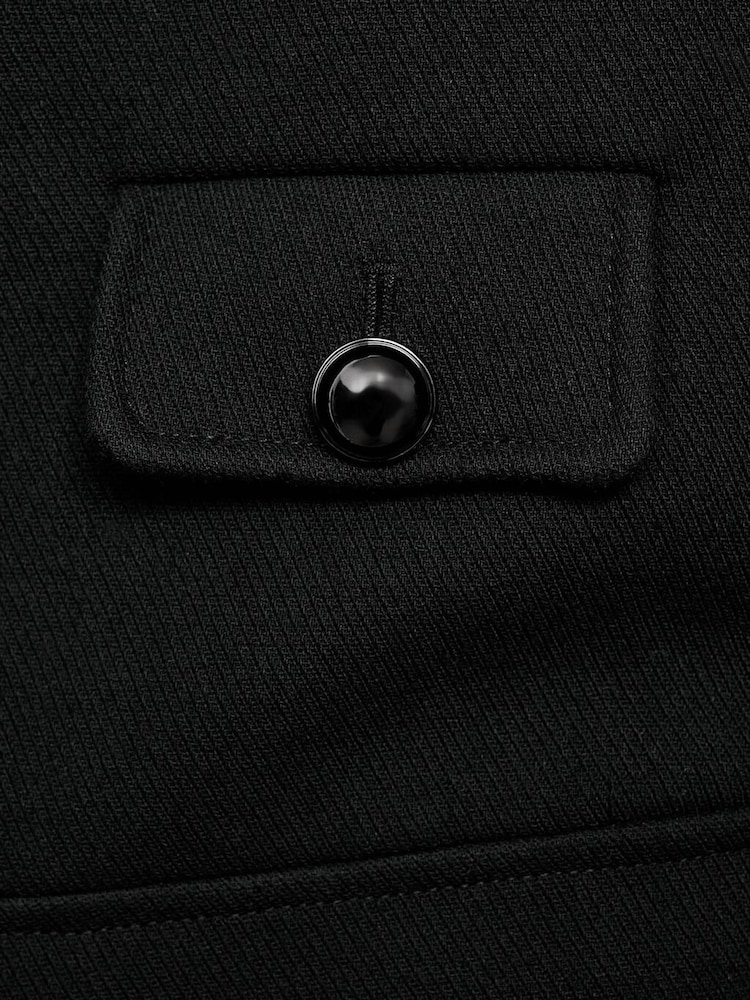 Mango Black Jacket With Jewel-Button Strip Collar - Image 6 of 6 Mango Black Jacket With Jewel-Button Strip Collar - Image 6 of 6