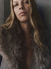 Mango Grey Suede and Faux Fur Jacket - Image 4 of 6