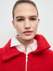 Mango Red Shirt Collar Cardigan - Image 4 of 7