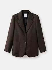 Mango Brown Speckled Wool Blazer - Image 5 of 6